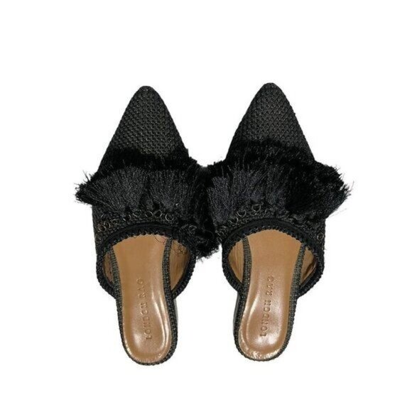 London Rag Tassel Black Classic Pointed Flats Size 37 - Picture 2 of 6